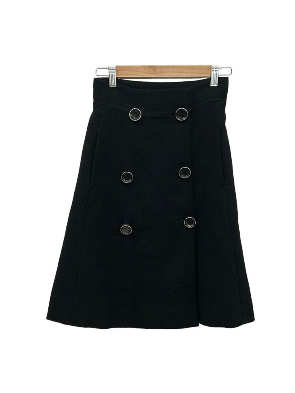 Gucci Wrap Skirt 36 S Black Knee Length